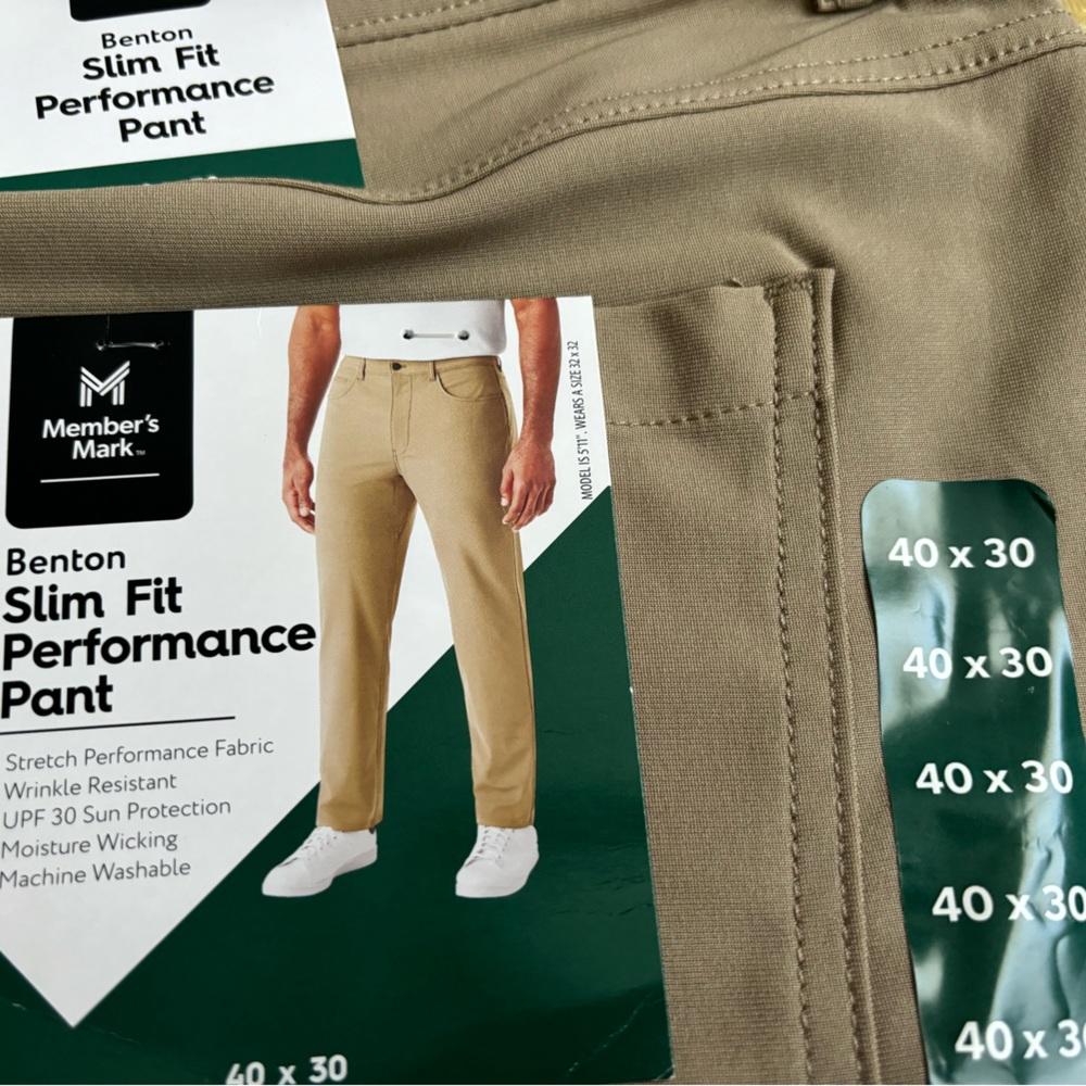 Members mark men’s Benton performance slim fit pant. Light comfy for summer. - Picture 7 of 8